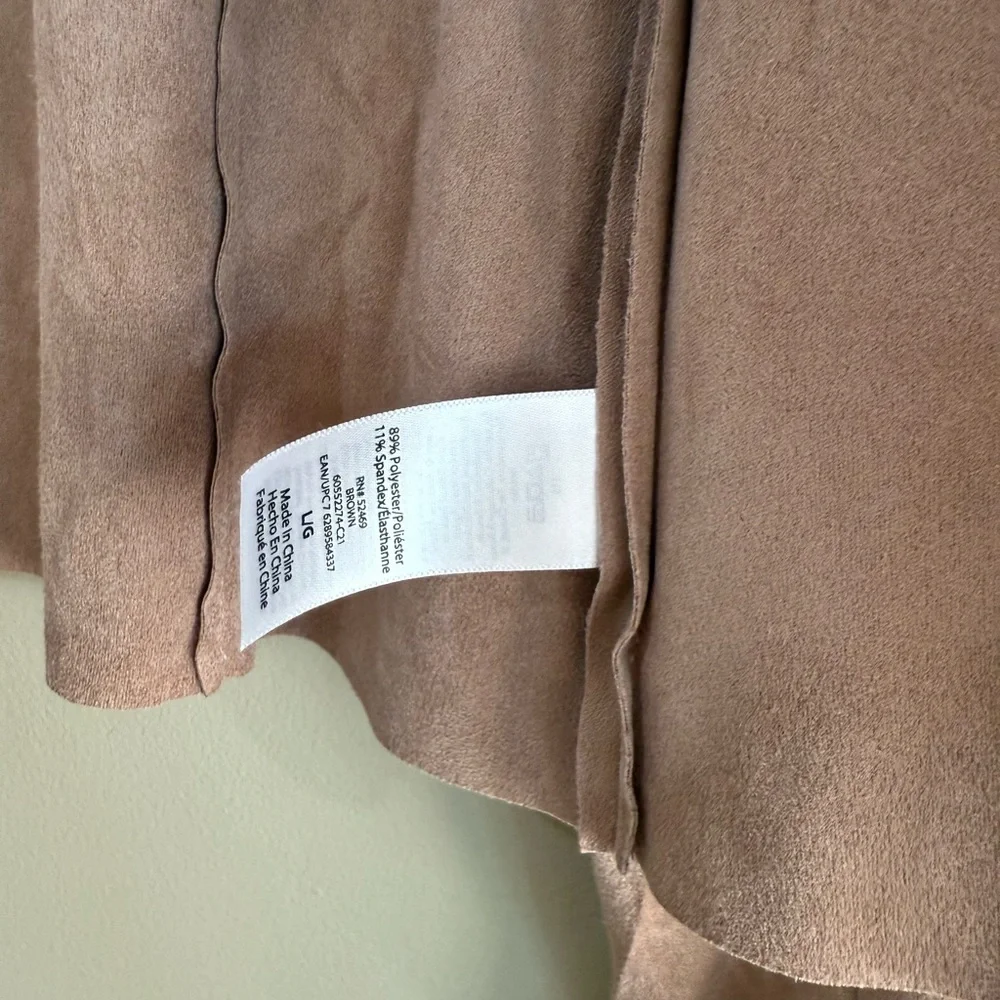 NWT Sofia by Sofia Vergara Tan Faux Suede Blazer - Picture 8 of 8